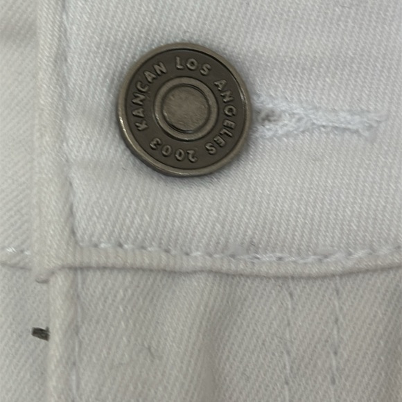 KANCAN white shorts modesty distressed sewn cuff mid rise Zip front NWT - Picture 3 of 9